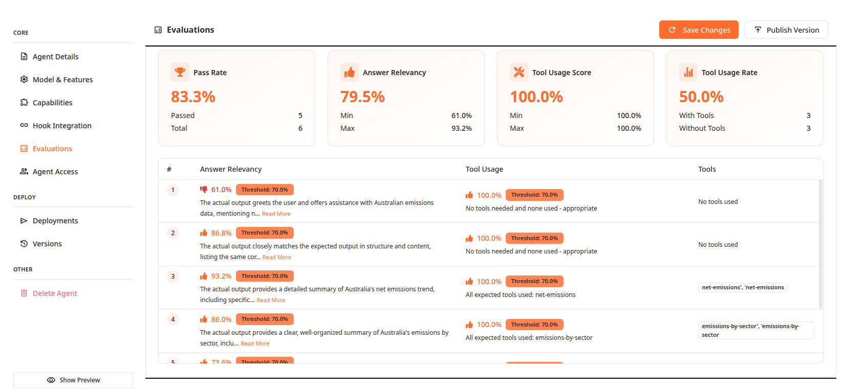 Evaluation Feature